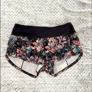 lululemon speed up, multi color shorts